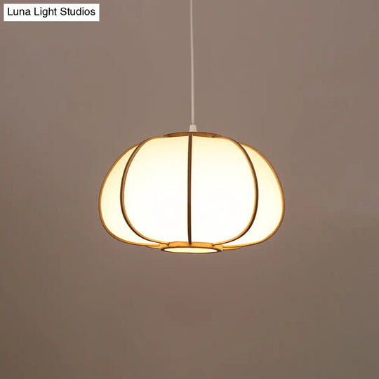 Handwoven Bamboo Pendant Light: Modern Single-Bulb Wood Fixture