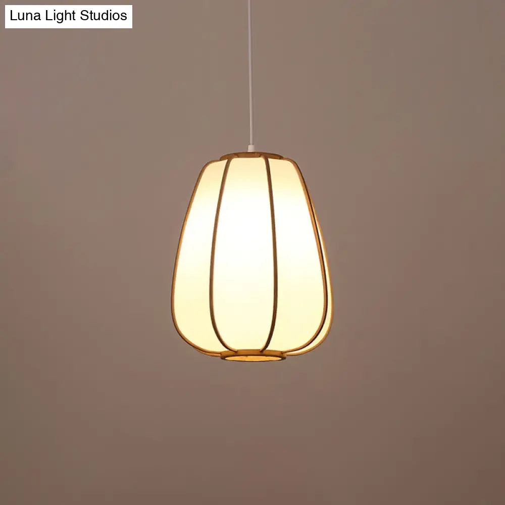 Handwoven Bamboo Pendant Light: Modern Single-Bulb Wood Fixture