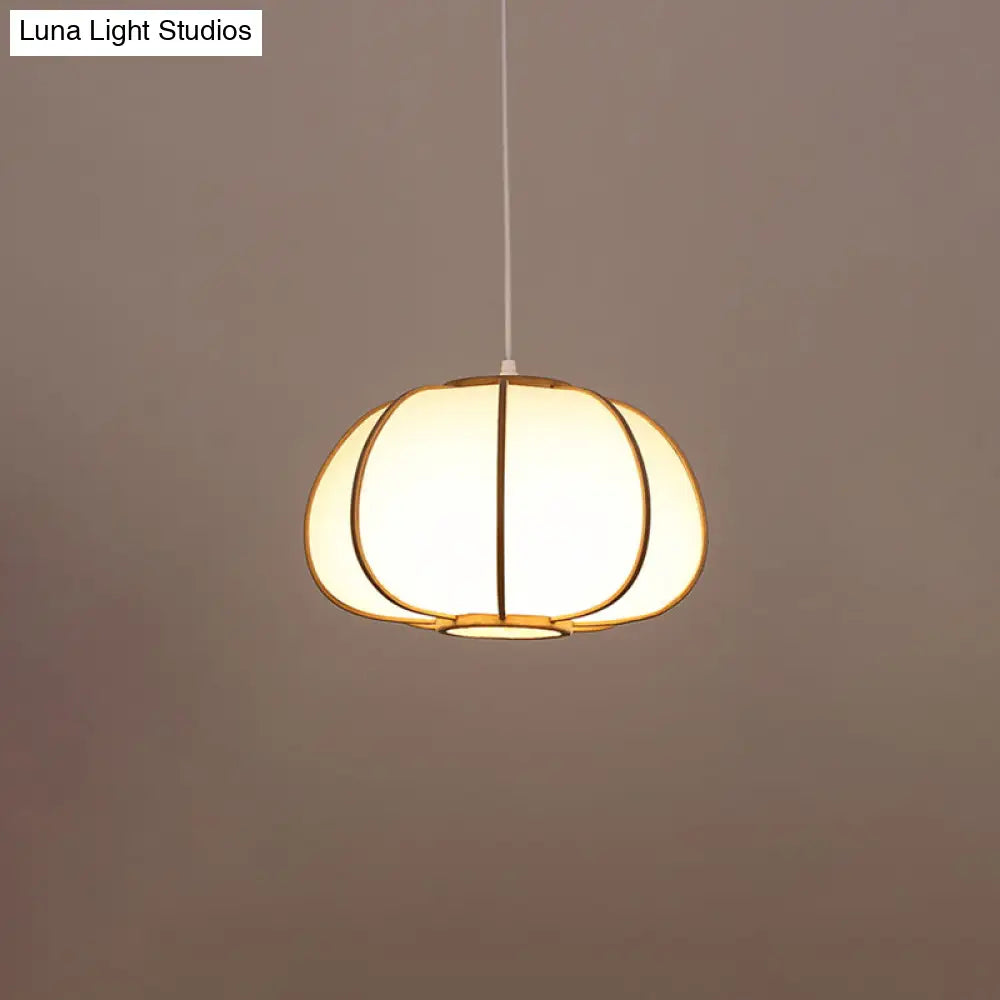 Handwoven Bamboo Pendant Light: Modern Single-Bulb Wood Fixture