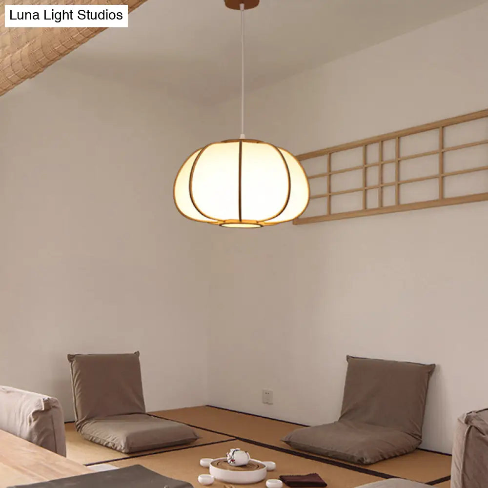 Handwoven Bamboo Pendant Light: Modern Single-Bulb Wood Fixture