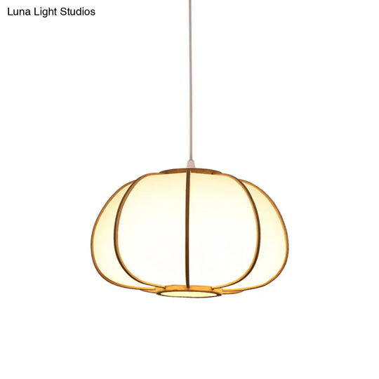 Handwoven Bamboo Pendant Light: Modern Single-Bulb Wood Fixture