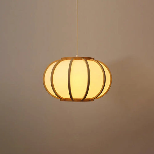 Handwoven Bamboo Pendant Light: Modern Single-Bulb Wood Fixture / G