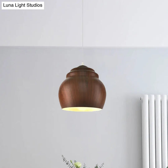 1-Hanging Ceiling Light Pendant Lamp - Loft Design With Pottery Cup Aluminum Shade Coffee