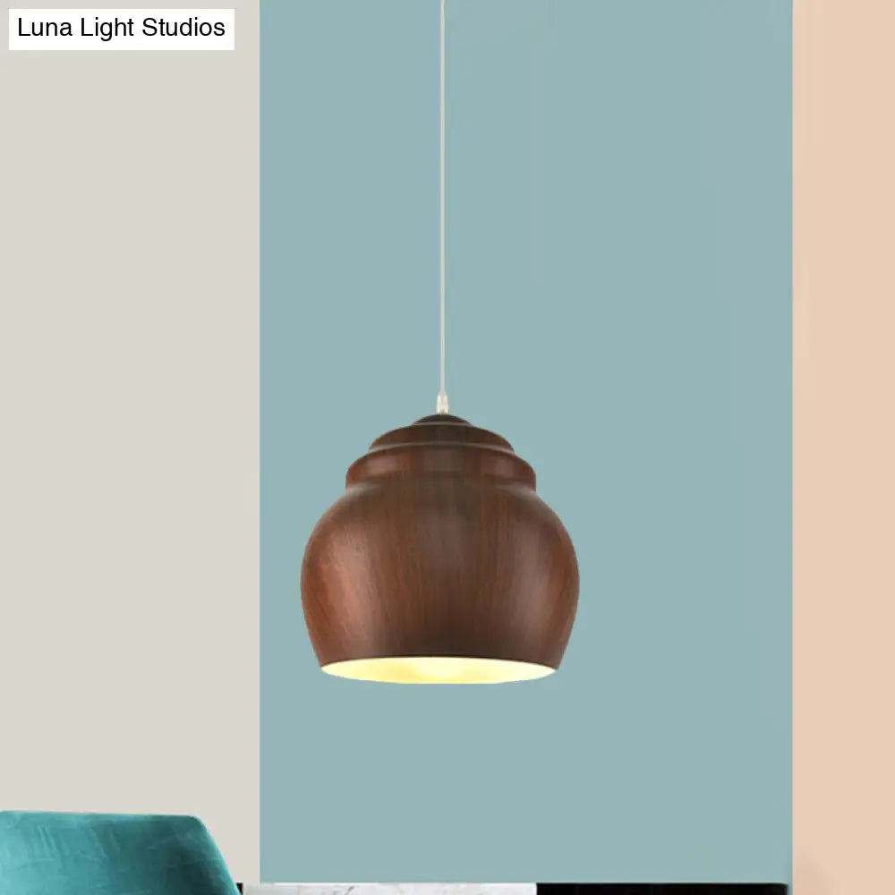 Hanging Ceiling Light: Loft Pendant Lamp With Coffee-Colored Pottery Cup Aluminum Shade