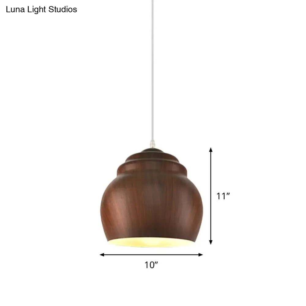 1-Hanging Ceiling Light Pendant Lamp - Loft Design With Pottery Cup Aluminum Shade Coffee