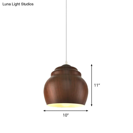 1-Hanging Ceiling Light Pendant Lamp - Loft Design With Pottery Cup Aluminum Shade Coffee