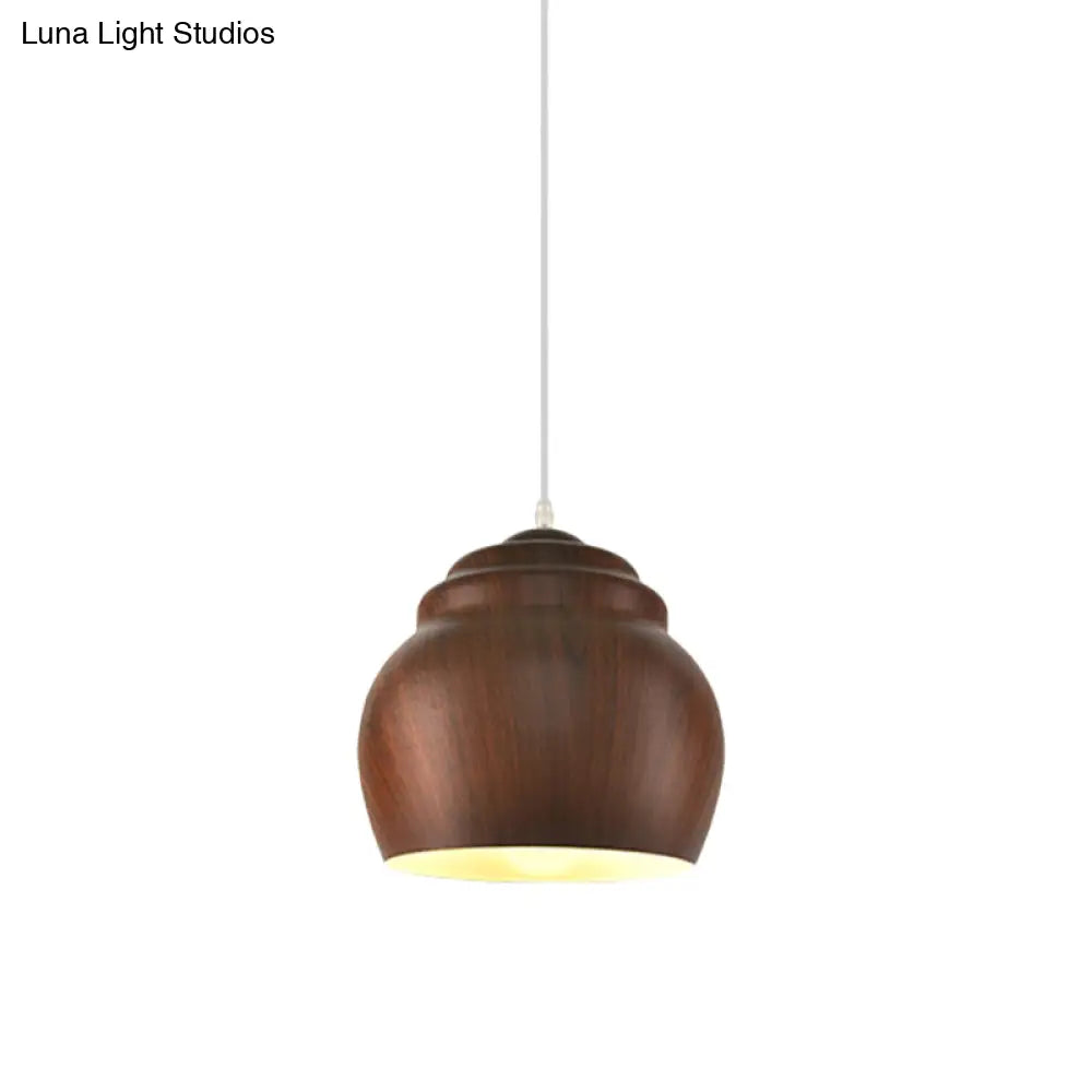 Hanging Ceiling Light: Loft Pendant Lamp With Coffee-Colored Pottery Cup Aluminum Shade
