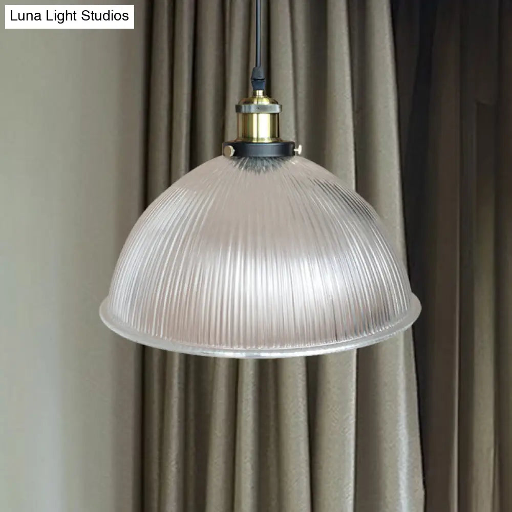 Industrial Dome Prismatic Glass Pendant Ceiling Light - Add A Stylish Touch To Your Living Room