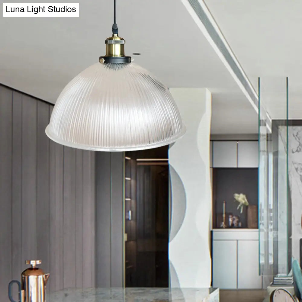 Industrial Dome Prismatic Glass Pendant Ceiling Light - Add A Stylish Touch To Your Living Room