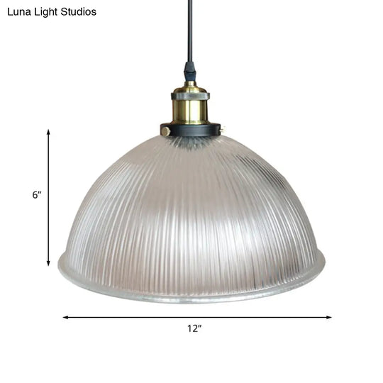 Industrial Dome Prismatic Glass Pendant Ceiling Light - Add A Stylish Touch To Your Living Room