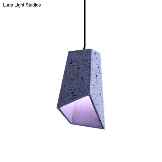 Hanging Geometric Nordic Terrazzo Pendant Lamp - 1 Head White/Black/Red Ideal For Coffee Shop