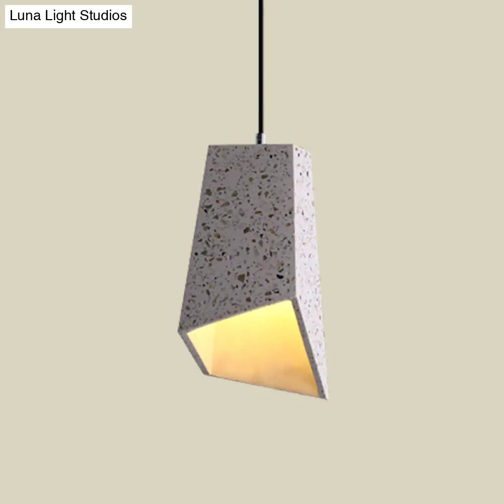 Nordic Terrazzo Geometric Hanging Light Fixture - 1 Head White/Black/Red Pendant Lamp For Coffee