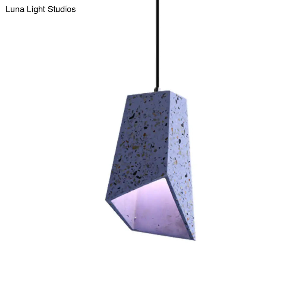 Nordic Terrazzo Geometric Hanging Light Fixture - 1 Head White/Black/Red Pendant Lamp For Coffee