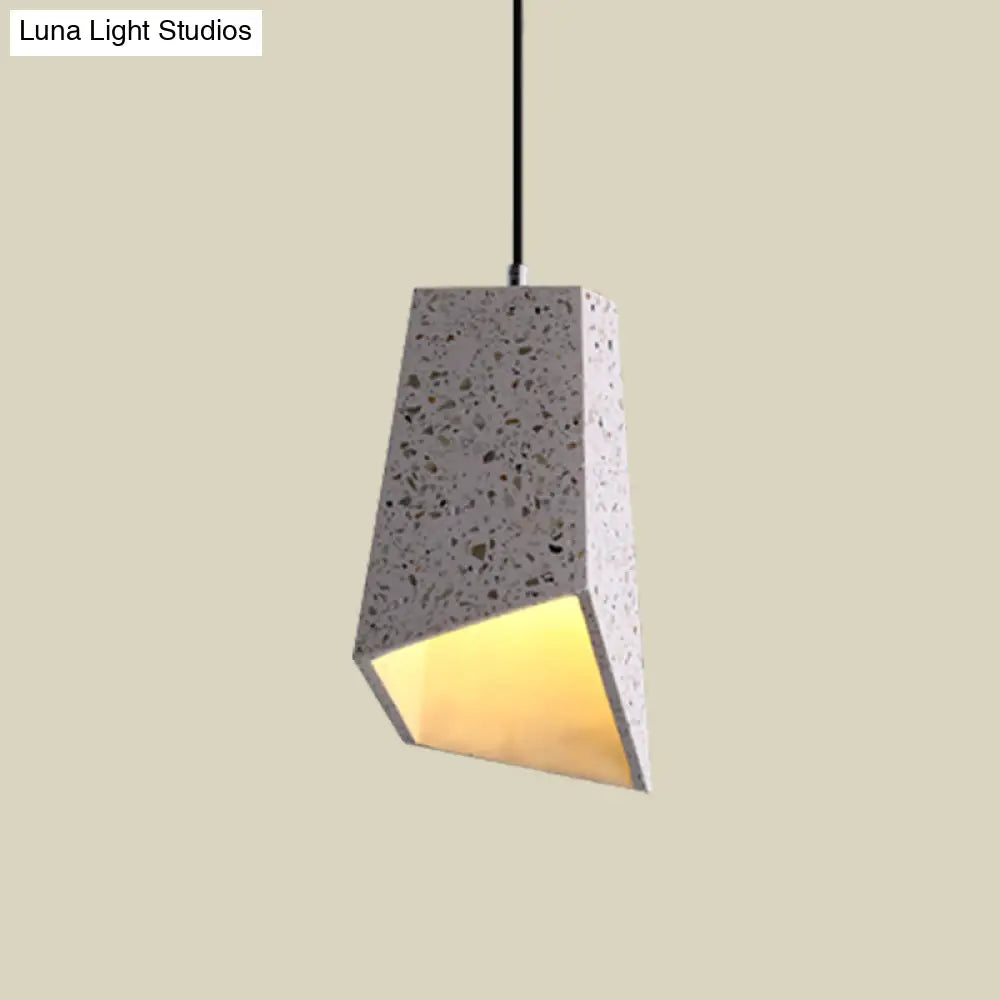 Hanging Geometric Nordic Terrazzo Pendant Lamp - 1 Head White/Black/Red Ideal For Coffee Shop