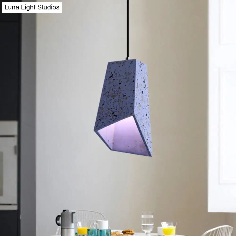 Nordic Terrazzo Geometric Hanging Light Fixture - 1 Head White/Black/Red Pendant Lamp For Coffee