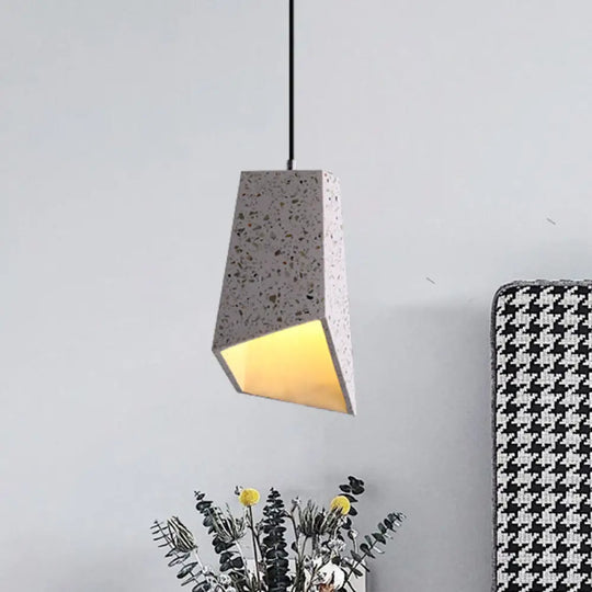 Hanging Geometric Nordic Terrazzo Pendant Lamp - 1 Head White/Black/Red Ideal For Coffee Shop White