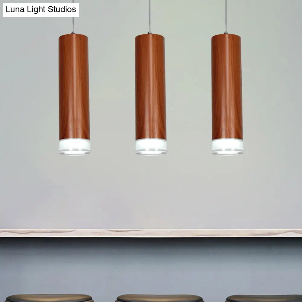 Giovanna Modern Led Pendant Light: Sleek Streamlined Illumination In Warm Brown