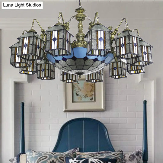 Mermaid Stained Glass Pendant Chandelier: Exquisite Hanging Lodge Light For Hotels Clear