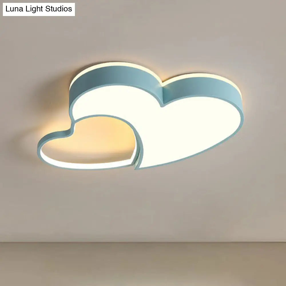 Heart Led Flush Mount Lighting For Kids Bedrooms - Simplistic And Stylish Blue / Small Warm