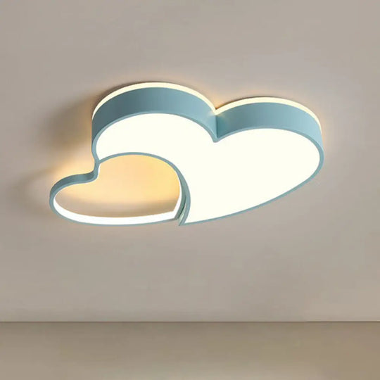 Heart Led Flush Mount Lighting For Kids’ Bedrooms - Simplistic And Stylish Blue / Small Warm