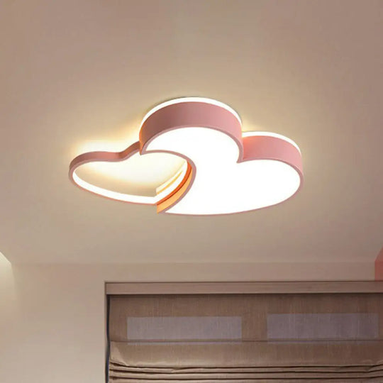 Heart Led Flush Mount Lighting For Kids’ Bedrooms - Simplistic And Stylish Pink / Small White