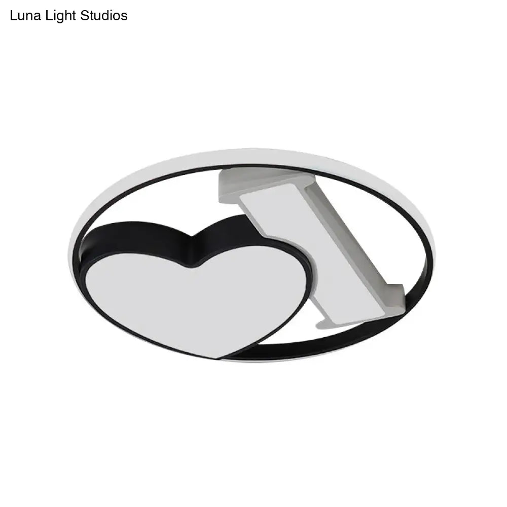 Heart - Shaped Bedroom Flush Mount Ceiling Light Fixture - Art Deco Acrylic Design