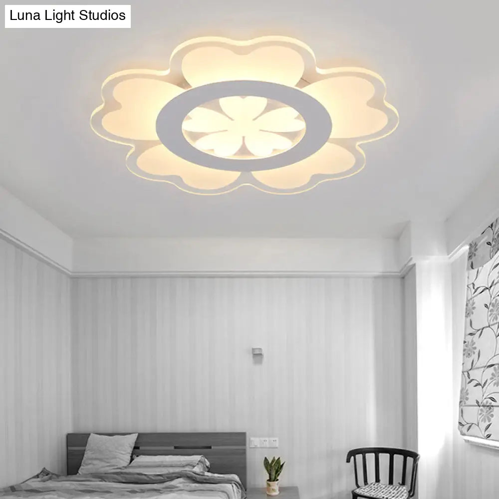 Heart-Shaped Petal Ceiling Light With Led Flush Mount For Kids Room