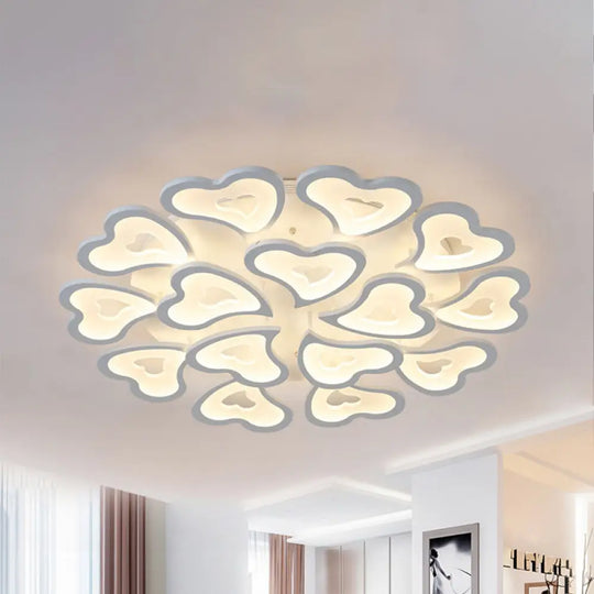 Hearts Bedroom Led Flush Lamp - Modern Ceiling Mount Light Fixture 15 / White Warm