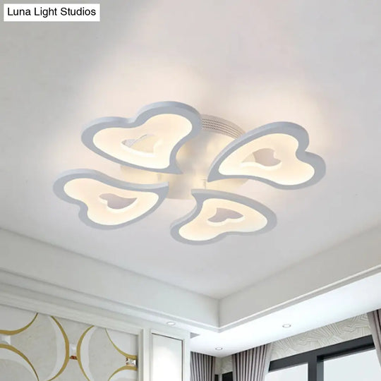 Hearts Bedroom Led Flush Lamp - Modern Ceiling Mount Light Fixture 4 / White Natural