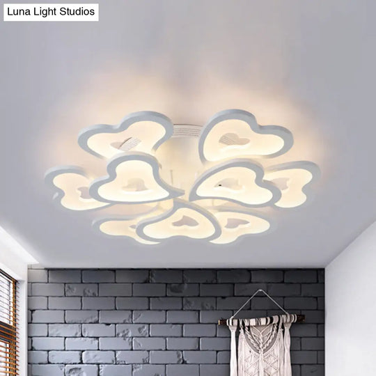 Hearts Bedroom Led Flush Lamp - Modern Ceiling Mount Light Fixture