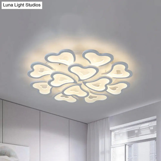 Hearts Bedroom Led Flush Lamp - Modern Ceiling Mount Light Fixture