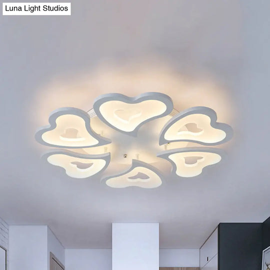 Hearts Bedroom Led Flush Lamp - Modern Ceiling Mount Light Fixture