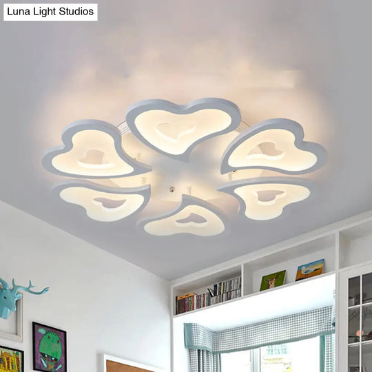 Hearts Bedroom Led Flush Lamp - Modern Ceiling Mount Light Fixture 6 / White Natural