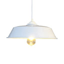 Height Adjustable Farmhouse Barn Pendant Lamp Black/White Metal Hanging Ceiling Light For Bars White