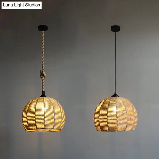 Hemp Rope Hanging Pendant Light For Farmhouse Dining Room 1 / Black 12