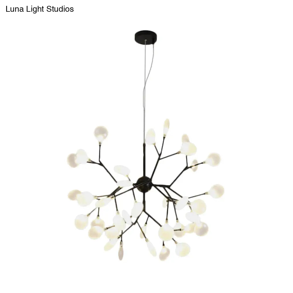 Modern Heracleum Chandelier With Opaline Glass 36/45/54 Heads Black/Gold