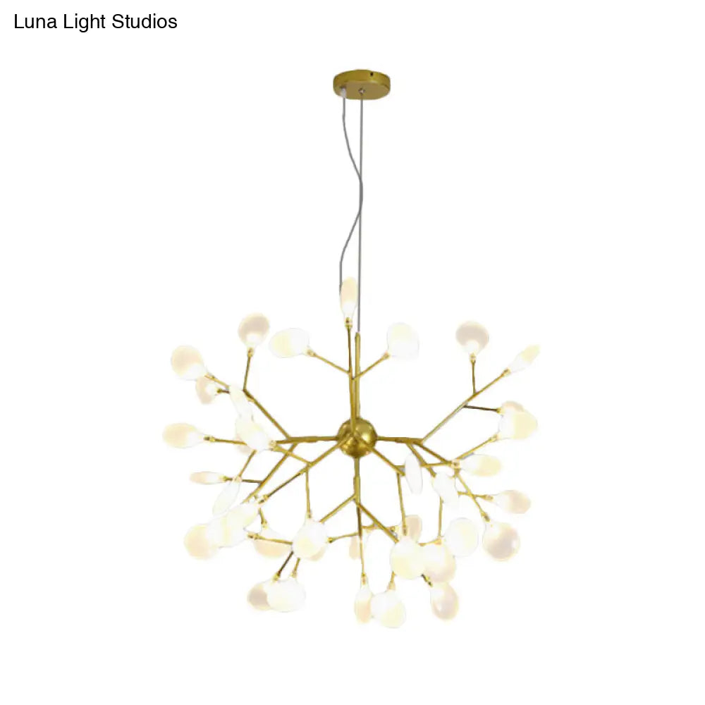 Modern Heracleum Chandelier With Opaline Glass 36/45/54 Heads Black/Gold