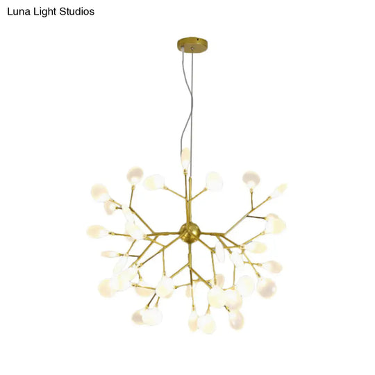 Modern Heracleum Chandelier With Opaline Glass 36/45/54 Heads Black/Gold