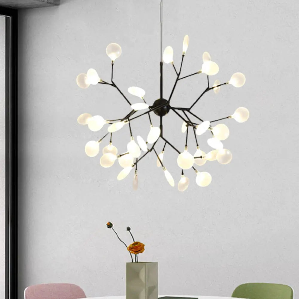 Heracleum Design Chandelier Opaline Glass Ceiling Pendant For Modern Living’ 36 / Black