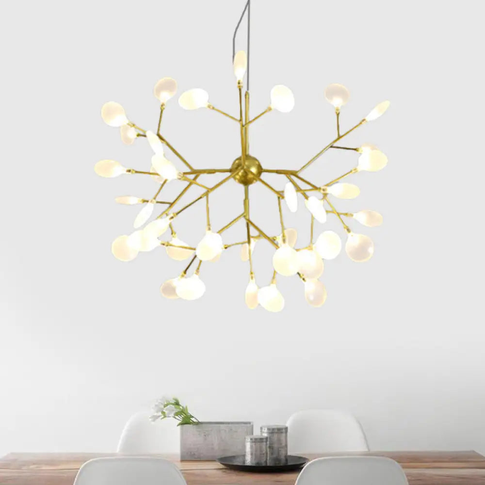 Heracleum Design Chandelier Opaline Glass Ceiling Pendant For Modern Living’ 36 / Gold