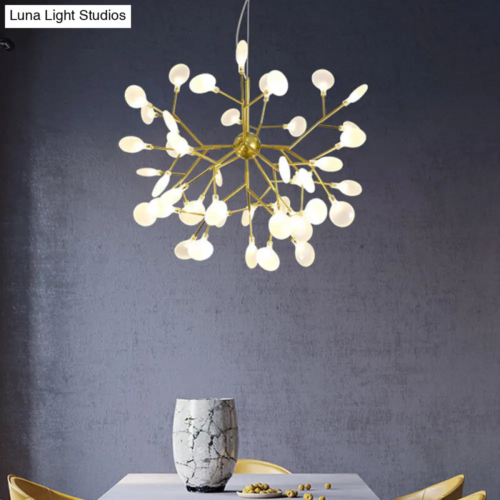 Modern Heracleum Chandelier With Opaline Glass 36/45/54 Heads Black/Gold 54 / Gold