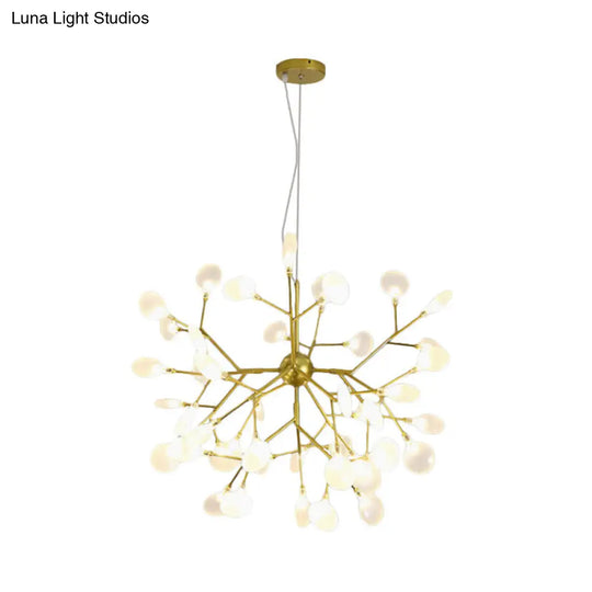 Modern Heracleum Chandelier With Opaline Glass 36/45/54 Heads Black/Gold