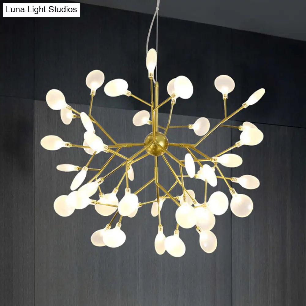 Modern Heracleum Chandelier With Opaline Glass 36/45/54 Heads Black/Gold