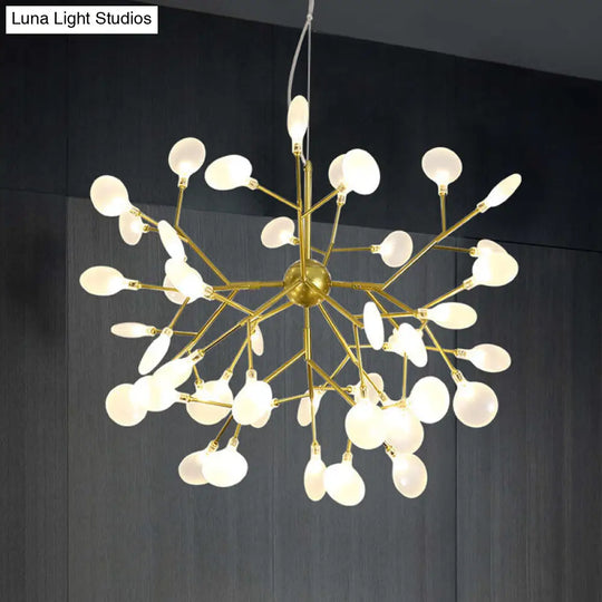 Modern Heracleum Chandelier With Opaline Glass 36/45/54 Heads Black/Gold