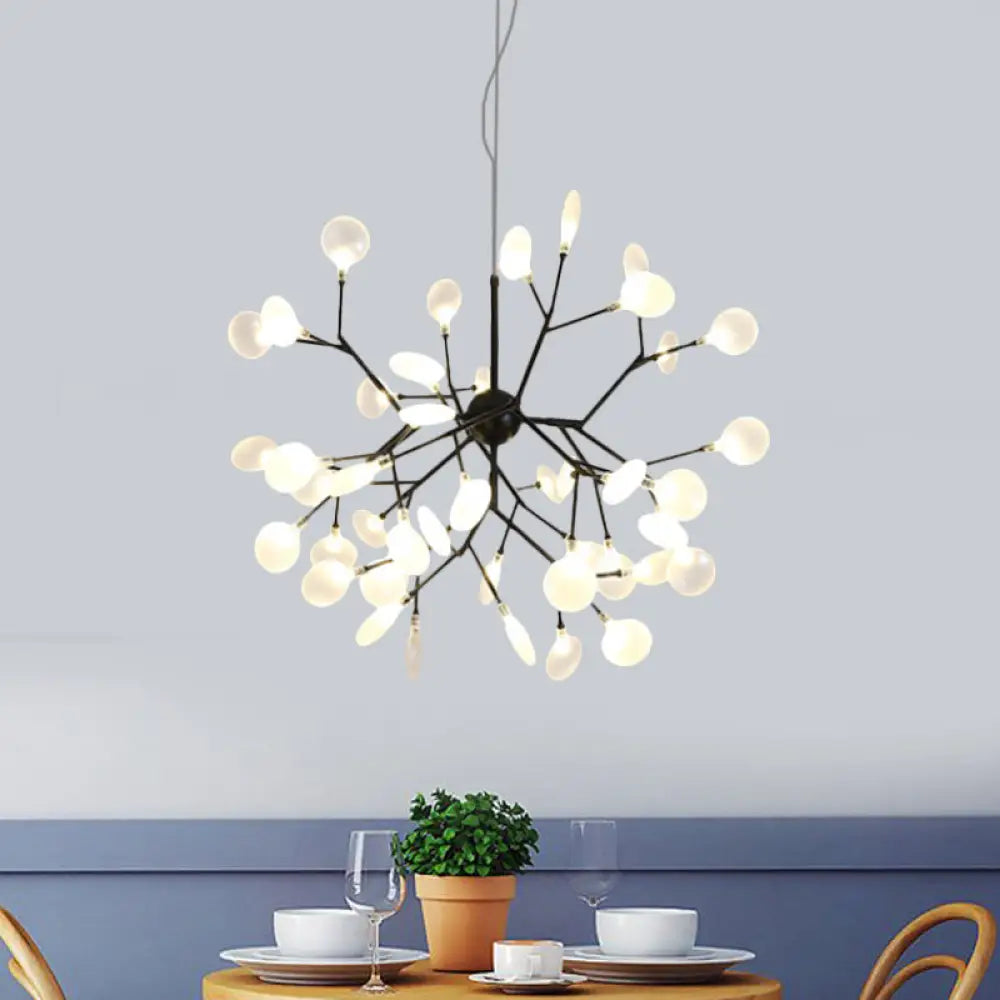 Heracleum Design Chandelier Opaline Glass Ceiling Pendant For Modern Living’ 45 / Black