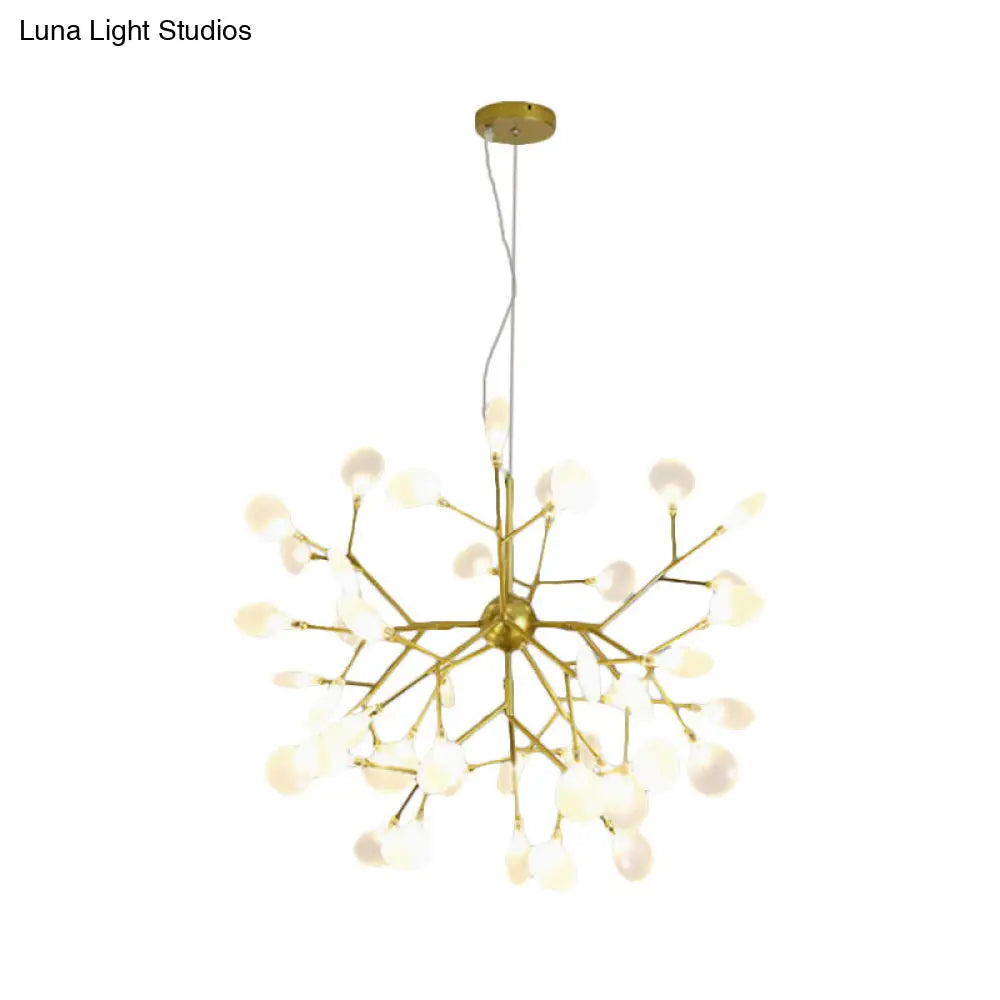 Modern Heracleum Chandelier With Opaline Glass 36/45/54 Heads Black/Gold