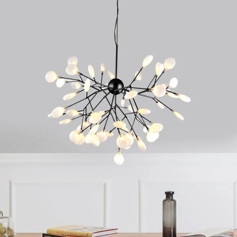 Heracleum Design Chandelier Opaline Glass Ceiling Pendant For Modern Living’ 54 / Black