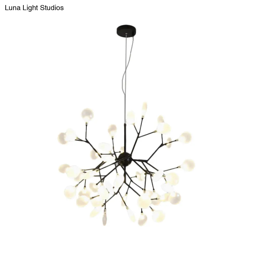 Modern Heracleum Chandelier With Opaline Glass 36/45/54 Heads Black/Gold