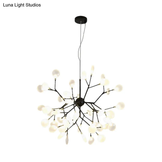 Modern Heracleum Chandelier With Opaline Glass 36/45/54 Heads Black/Gold