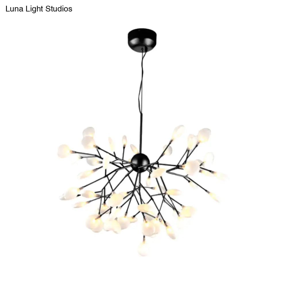 Modern Heracleum Chandelier With Opaline Glass 36/45/54 Heads Black/Gold